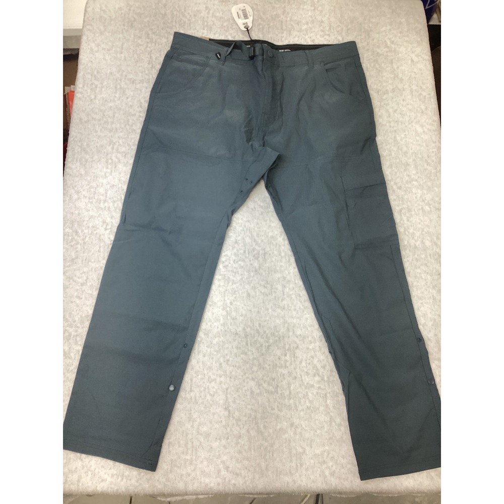 Prana Stretch Zion Slim Pant II Mens 38x30 Grey Blue Tapered Leg Hiking 1969831.